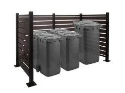 MCW Mülltonnenboxen|Alu Mülltonnen-Zaun K57 Anthrazit 130x206x110cm
