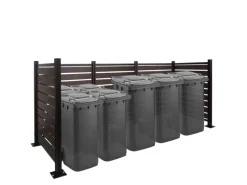 MCW Mülltonnenboxen|Alu Mülltonnen-Zaun K57 Anthrazit 130x300x110cm