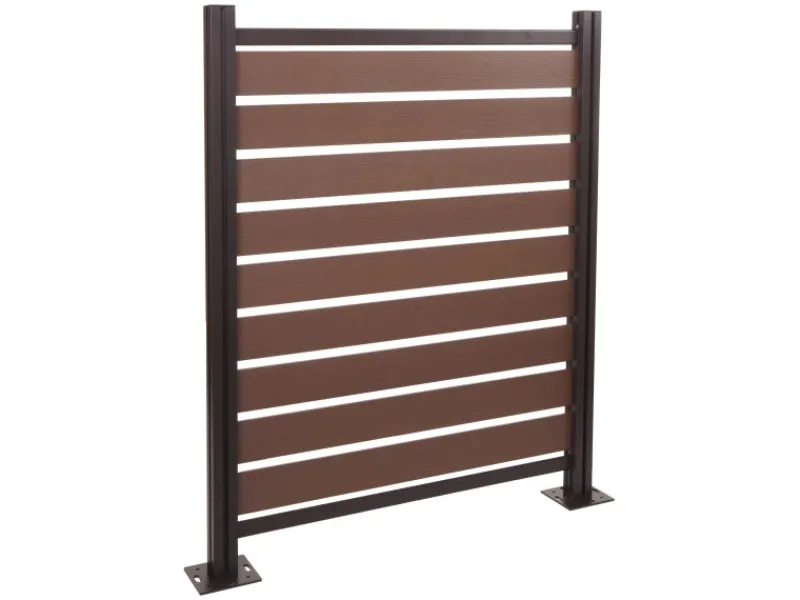 Alu Mülltonnen-Zaun K57 Braun 130x110x6cm*MCW Discount