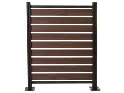 Alu Mülltonnen-Zaun K57 Braun 130x110x6cm*MCW Discount