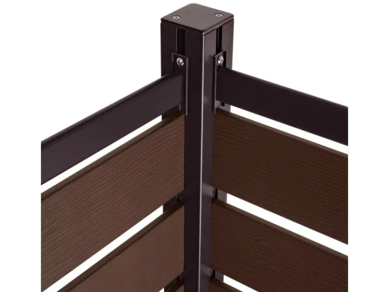 Alu Mülltonnen-Zaun K57 Braun 130x110x6cm*MCW Discount