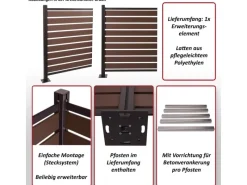 Alu Mülltonnen-Zaun K57 Grau 130x100x6cm*MCW Sale