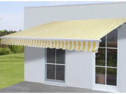 Alu-Markise E49 2,5x2m Polyester Gelb/Weiß*MCW Best
