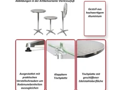 MCW Gartentische|Alu-Stehtisch Klappbar Basismodell Basismodell