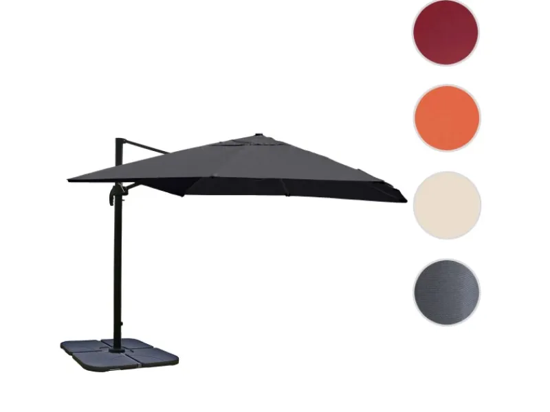 MCW Sonnenschirme|Ampelschirm A96 3,5x3,5m Alu mit Ständer Drehbar