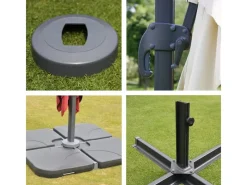 MCW Sonnenschirme|Ampelschirm A96 3,5x3,5m Alu mit Ständer Drehbar