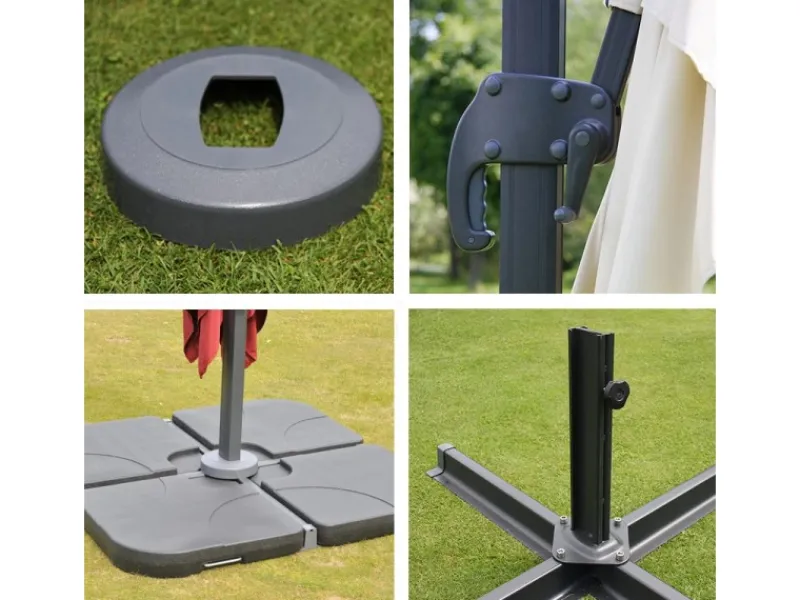 MCW Sonnenschirme|Ampelschirm A96 3,5x3,5m Alu mit Ständer Drehbar