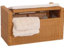 MCW Outdoor-Spielzeug|Sitzkissen|Aufbewahrungstruhe Genua Rattan Honigfarben
