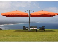 MCW Sonnenschirme|Doppel-Ampelschirm T44 Terracotta