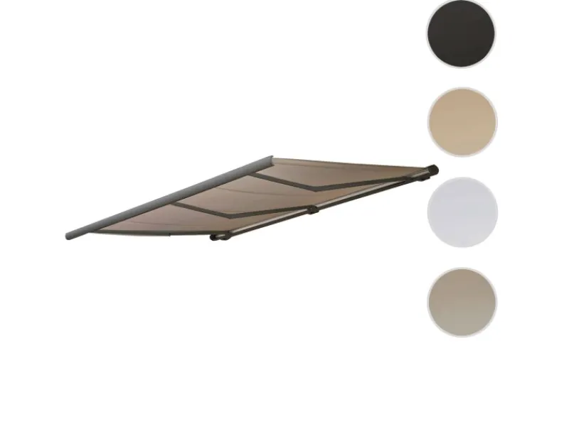 MCW Markisen|Elektrische Kassettenmarkise H27 6x3m Polyester Rahmen Grau
