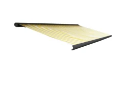 MCW Markisen|Elektrische Kassettenmarkise H122 4x3m Polyester Gelb/Weiß Rahmen Anthrazit
