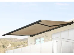 MCW Markisen|Elektrische Kassettenmarkise H122 4x3m Polyester Rahmen Anthrazit