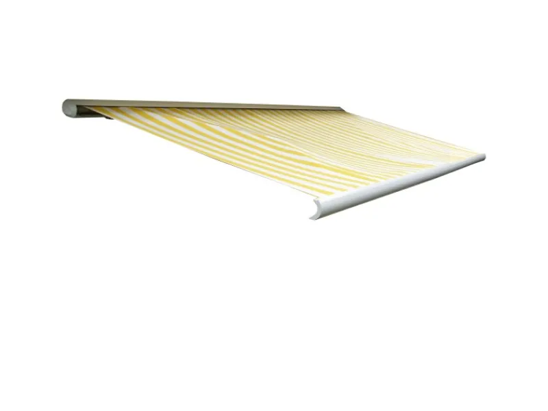 Elektrische Kassettenmarkise H122 4x3m Polyester Gelb/Weiß*MCW Discount