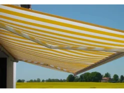 Elektrische Kassettenmarkise H123 4,5x3m Acryl Gelb/Weiß*MCW