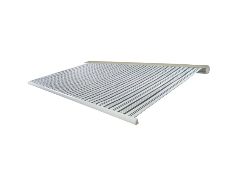 MCW Markisen|Elektrische Kassettenmarkise H124 5x3m Polyester Grau/Weiß