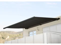 Elektrische Kassettenmarkise H122 4x3m Polyester Rahmen*MCW