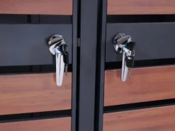 MCW Mülltonnenboxen|4er Mülltonnenverkleidung J81 Kirsche-Holzoptik Dunkelbraun 117x264x80cm