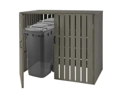 MCW Mülltonnenboxen|2-/4er WPC-Mülltonnenverkleidung J28 Grau 115x140x100cm