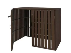 2-/4er WPC-Mülltonnenverkleidung J28 Braun 115x140x100cm*MCW Online