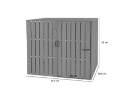 2-/4er WPC-Mülltonnenverkleidung J28 Braun 115x140x100cm*MCW Online