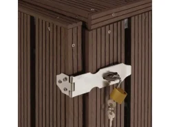 2-/4er WPC-Mülltonnenverkleidung J28 Braun 115x140x100cm*MCW Online