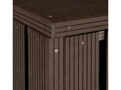 2-/4er WPC-Mülltonnenverkleidung J28 Braun 115x140x100cm*MCW Online
