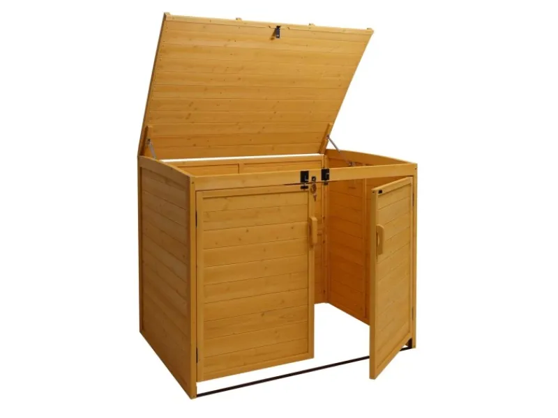 MCW Mülltonnenboxen|2er/4er Mülltonnenverkleidung H75b Braun 138x138x105cm