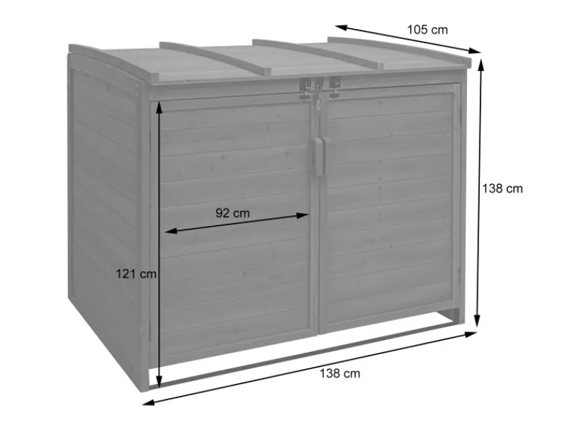 MCW Mülltonnenboxen|2er/4er Mülltonnenverkleidung H75b Braun 138x138x105cm
