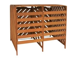 MCW Mülltonnenboxen|2er/4er Mülltonnenverkleidung J44 Braun 121x133x98cm