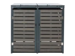 2er-/4er-Mülltonnenverkleidung K14 Anthrazit 119x140x102cm*MCW New