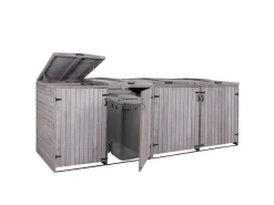 MCW Mülltonnenboxen|4er-/8er-Mülltonnenverkleidung H74 Anthrazit-Grau 126x316x98cm