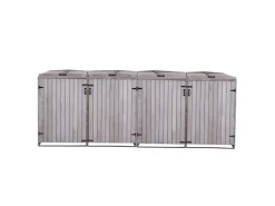 MCW Mülltonnenboxen|4er-/8er-Mülltonnenverkleidung H74 Anthrazit-Grau 126x316x98cm