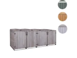 MCW Mülltonnenboxen|4er-/8er-Mülltonnenverkleidung H74 Anthrazit-Grau 126x316x98cm