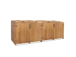 4er-/8er-Mülltonnenverkleidung H74 Braun 126x316x98cm*MCW Outlet