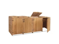 4er-/8er-Mülltonnenverkleidung H74 Braun 126x316x98cm*MCW Outlet