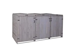 3er-/6er-Mülltonnenverkleidung H74 Anthrazit-Grau 126x238x98cm*MCW Hot