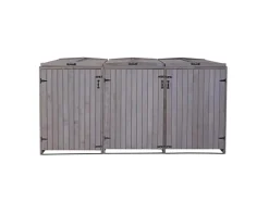 3er-/6er-Mülltonnenverkleidung H74 Anthrazit-Grau 126x238x98cm*MCW Hot