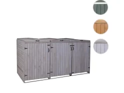 3er-/6er-Mülltonnenverkleidung H74 Anthrazit-Grau 126x238x98cm*MCW Hot