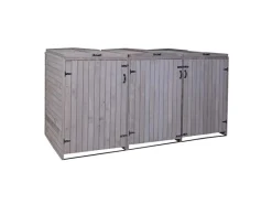 3er-/6er-Mülltonnenverkleidung H74 Anthrazit-Grau 126x238x98cm*MCW Hot