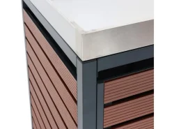 2er-/4er-Mülltonnenverkleidung K14 Walnuss-Holzoptik 124x146x102cm*MCW Sale