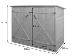 1er-Fahrradgarage H60 Fahrradbox Geräteschuppen Gerätehaus MVG Abschließbar 152x184x98cm*MCW New