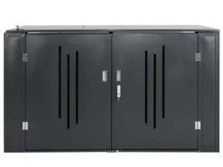 2er-Fahrradgarage K64 Fahrradbox Gerätehaus Fahrradunterstand mit Deckel Abschließbar Metall 121x202x100cm*MCW Discount