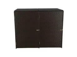 2er-Mülltonnenverkleidung E25 2x120l Braun 176x130x131cm*MCW Online