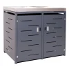 2er-Mülltonnenverkleidung H40 125x134x84cm Anthrazit*MCW