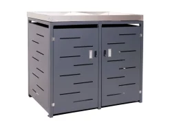 2er-Mülltonnenverkleidung H40 125x134x84cm Anthrazit*MCW