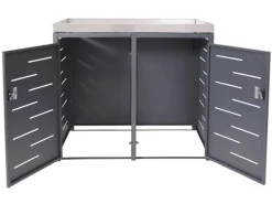 2er-Mülltonnenverkleidung H40 125x134x84cm Anthrazit*MCW