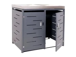 2er-Mülltonnenverkleidung H40 125x134x84cm Anthrazit*MCW