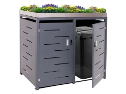 2er-Mülltonnenverkleidung H40 125x134x84cm Anthrazit*MCW