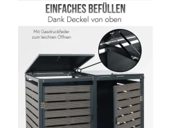 3er-Mülltonnenverkleidung K14 3x120l Teak-Optik 119x205x84cm*MCW Outlet