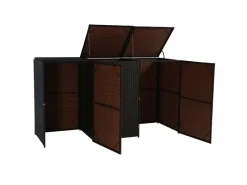MCW Mülltonnenboxen|3er-Mülltonnenverkleidung E25 3x120l Braun 110x195x66cm